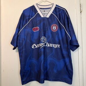 Saints Studio NYC "Game Changer" Soccer Jersey | Blue Rose Graphic | XL